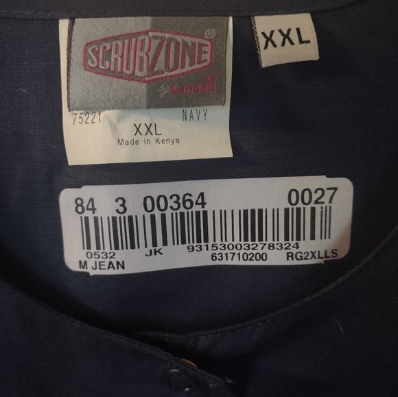 Scrub Zone Medical Nursing Long Sleeve Scrubs Classic Fit Jacket Navy Blue 2XL - Picture 3 of 6